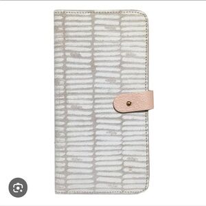 New Anthropologie Penny Suede Travel Wallet Bifold Passport 8x4 Geometric